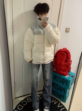 美式新款重磅高街刺绣棉衣面包服男款冬季加厚宽松情侣小香风外套