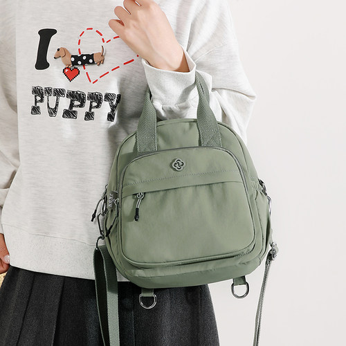 2025新款潮时尚百搭尼龙双肩包女轻便小背包多功能手提单肩斜挎包