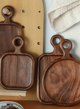 木托盘长方形西餐牛排餐盘高级感家用下午茶食品蛋糕甜品披萨盘