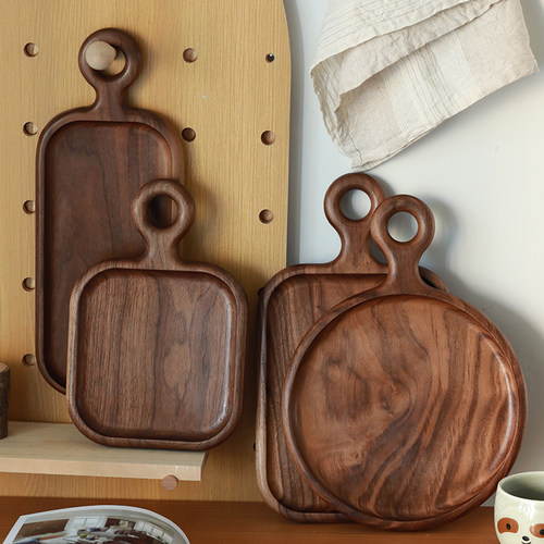 黑胡桃木牛扒餐盘整木点心寿司盘