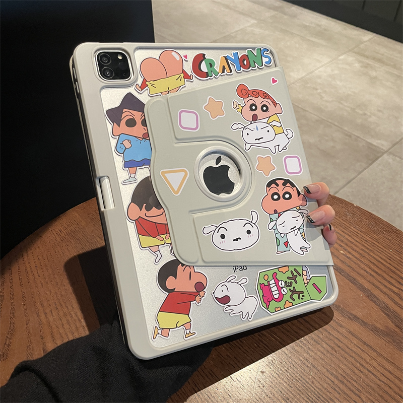 2024新款ipadpro保护套带笔槽ipadair6保护壳5透明360旋转11寸适用苹果8平板ipad9/10代亚克力2021防弯10.2寸