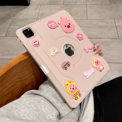 2025新款ipad11保护套带笔槽air7保护壳6卡通720旋转Pro11寸适用苹果8平板ipad9/10亚克力九代2024防弯10.2寸