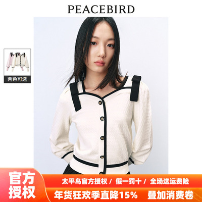 【商场同款】太平鸟女装2025年秋季新款方领套头衫A1EEE1227