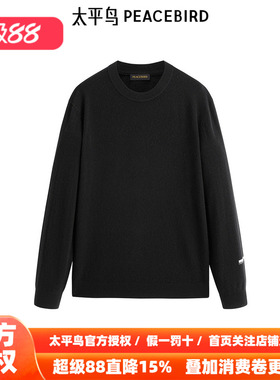 【商场同款】太平鸟男装毛衣春季新款山羊绒修身针织衫 B1EBE4B16