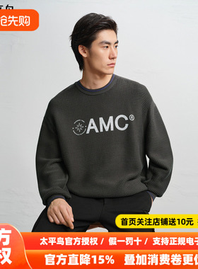 【商场同款】太平鸟男装OAMC联名25冬季新款字母毛衫B2EBF4513