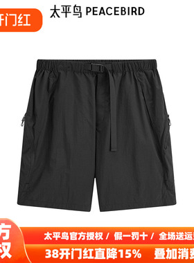 太平鸟男装24工装短裤尼龙抗菌防水休闲裤 B2GNE2B13