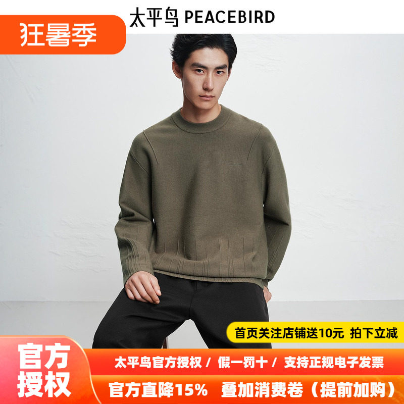 【商场同款】太平鸟男装毛衫25冬季新款套头针织衫 B2EBF4D04