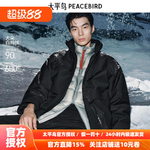 【商场同款】太平鸟男装 2026年冬季新款黑色立领羽绒服B1ACF4B31