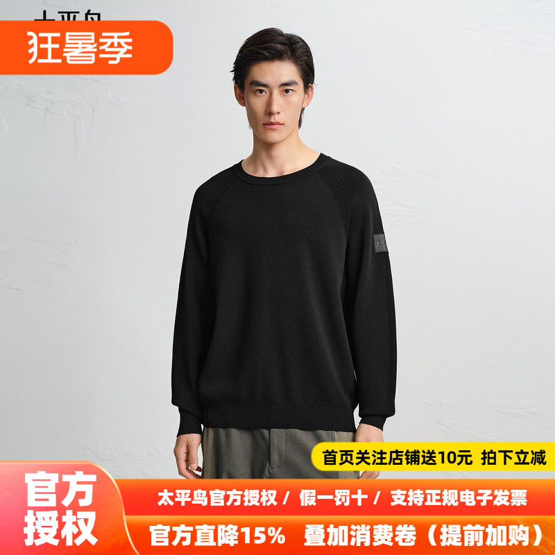 【商场同款】太平鸟男装 休闲毛衫立体缝标男士时尚毛衣B2EBF4509