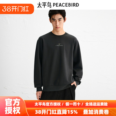 太平鸟男装25秋重磅肌理双面布提花卫衣B1CRE3305