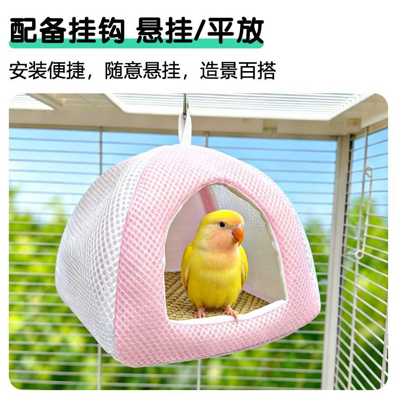 鹦鹉睡觉鸟窝夏季清凉透图片
