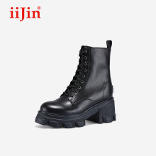 【谭松韵同款】iiJin艾今10cm厚底内增高超轻马丁短筒靴女744AUZH