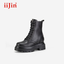 【周深同款】iiJin艾今经典9cm厚底内增高方头时尚马丁靴女611HKC
