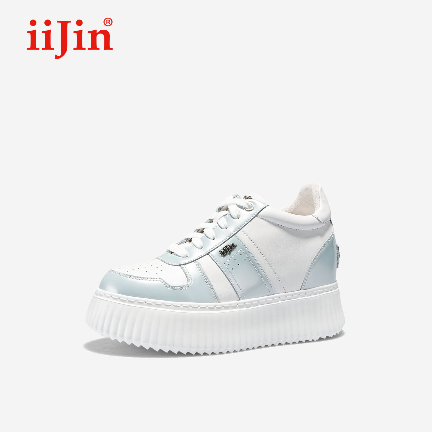 iiJin艾今25秋新品9cm厚底内增高超轻简约撞色休闲板鞋女254GNP,女鞋,休闲板鞋,淘宝优惠券,粉丝福利购,淘宝优惠卷