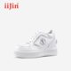 iiJin艾今25新款 女240GNA 休闲板鞋 9cm超轻厚底内增高时尚 小白鞋