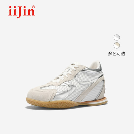 iiJin艾今25秋新品7cm薄底内增高时尚潮趣网面芭蕾德训鞋女321QTA