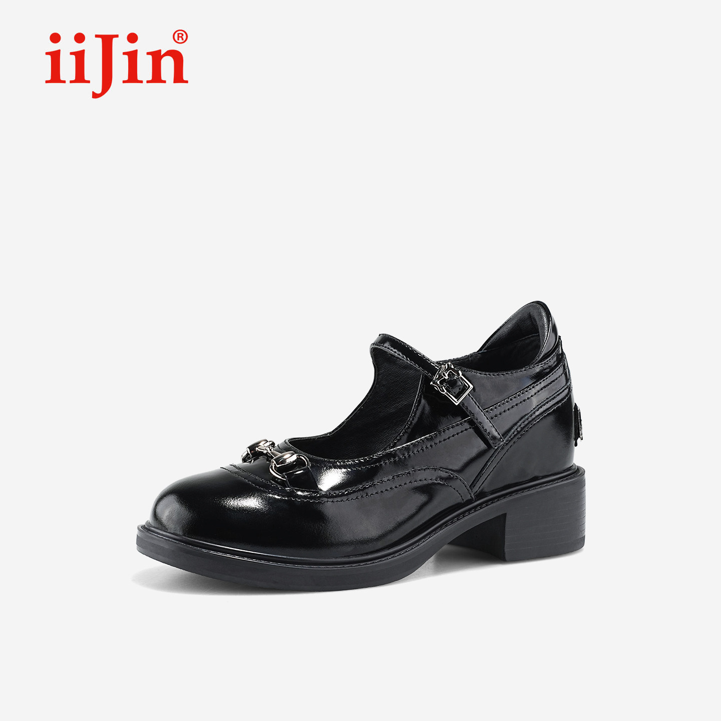 艾今26夏8.5cm马衔扣玛丽珍鞋女图片