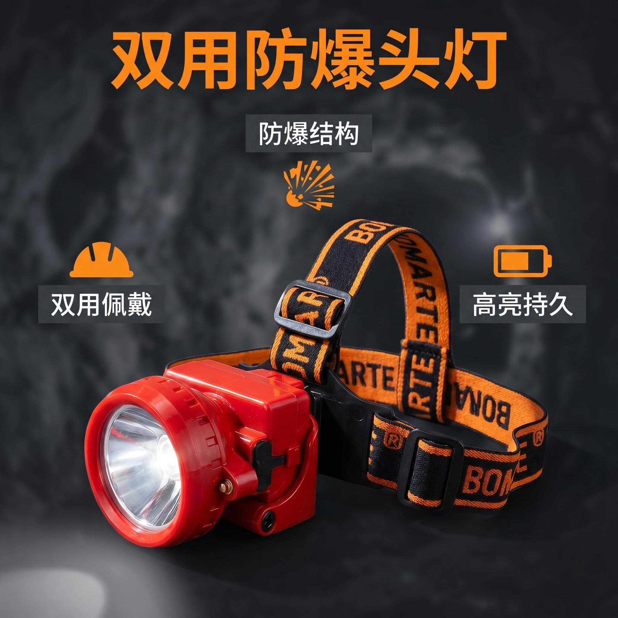 防爆矿用头灯强光充电安全帽头戴式煤矿井下专用防水超长续航矿灯