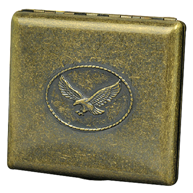 双枪烟盒 20支装纯铜自动烟盒 男士个性自动香菸盒子 327古铜雄鹰