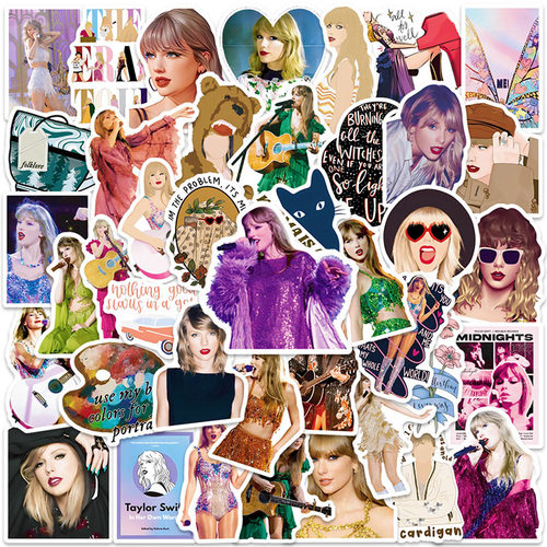 100张泰勒TaylorSwift霉霉贴纸欧美明星diy手账素材防水贴