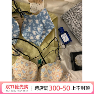 前扣内衣女聚拢小胸显大无钢圈防下垂性感镂空交叉美背文胸罩套装