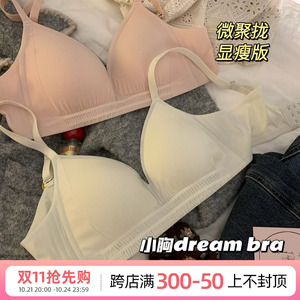 三角杯内衣女薄款无钢圈小胸舒适透气防下垂软支撑亲肤无痕文胸罩