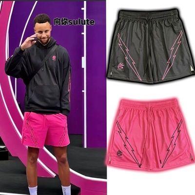 库里中国行美式篮球运动短裤男网眼比赛健身休闲宽松速干四分裤