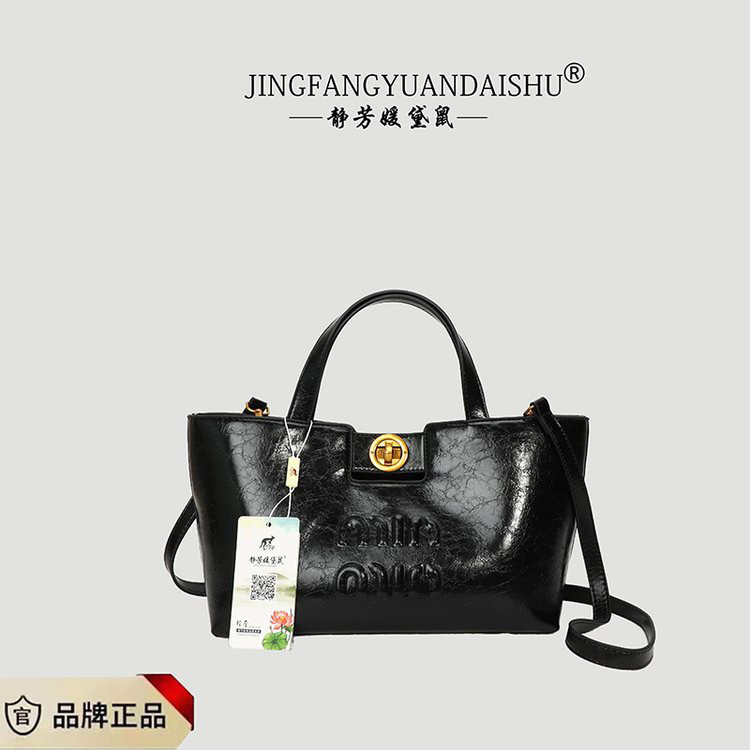 2025新款韩国博主同款简约小众锁扣百搭手提斜跨两用包洋气女包