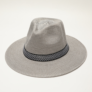 礼帽 可折叠针织帽沙滩帽草帽牛仔帽钓鱼帽大沿帽夏天遮阳帽子男士