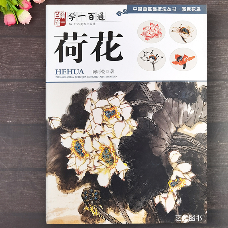 写意荷花画法教程中国画基础技法丛书写意花鸟 陈再乾著水墨荷花写意