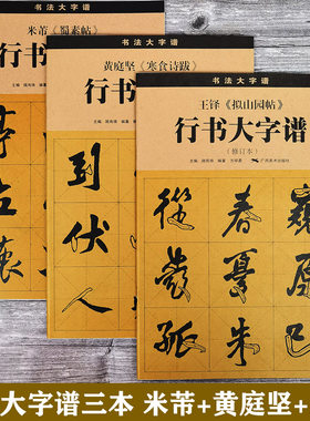 共3本 米芾蜀素帖+黄庭坚寒食诗跋+王铎拟山园帖 行书大字谱  陆有珠主编行书毛笔初学字帖毛笔行书教程 广西美术出版社