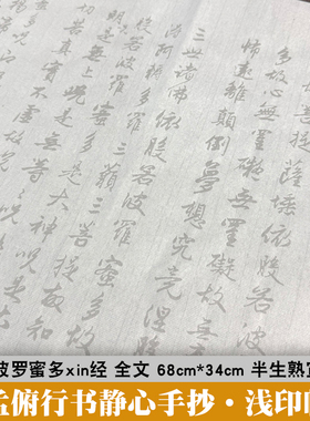 宣纸版 赵孟俯xin经行书抄经本108遍静心手抄经文毛笔临摹字帖般若波罗蜜多经成人抄经练字字贴赵孟頫抄写fo经文练字帖