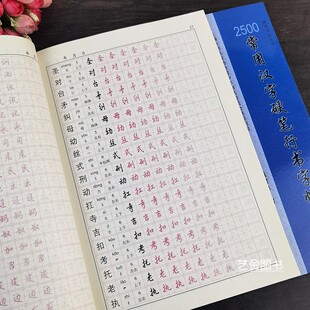 2500常用汉字硬笔行书字帖 钱建忠写拼音检索硬笔行书书写教程硬笔描摹临写 拼音笔画结构摹写强化训练 上海大学钢笔字帖临摹写