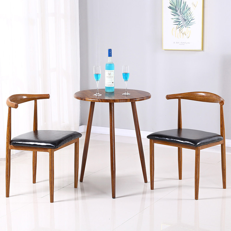 仿实木铁艺牛角椅子凳子咖啡餐厅桌椅简约餐椅奶茶甜品店桌椅组合在类目 住宅家具, 坐具类, 椅类, 餐椅中 - 来自Buy2taobao.com提供专业的淘宝代购服务