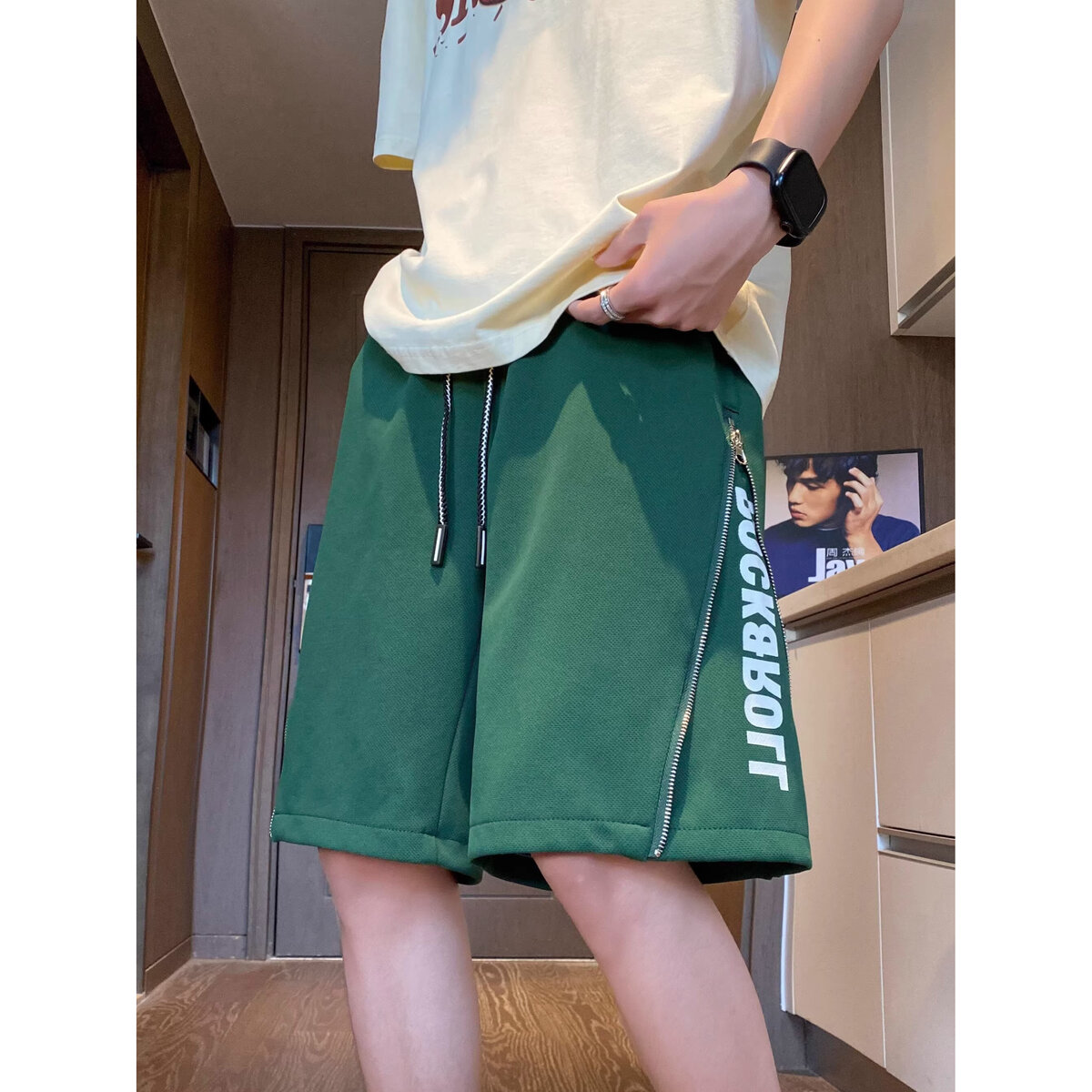 青少年短裤子男款夏季宽松运动初高中学生外穿过膝五分裤潮流百搭