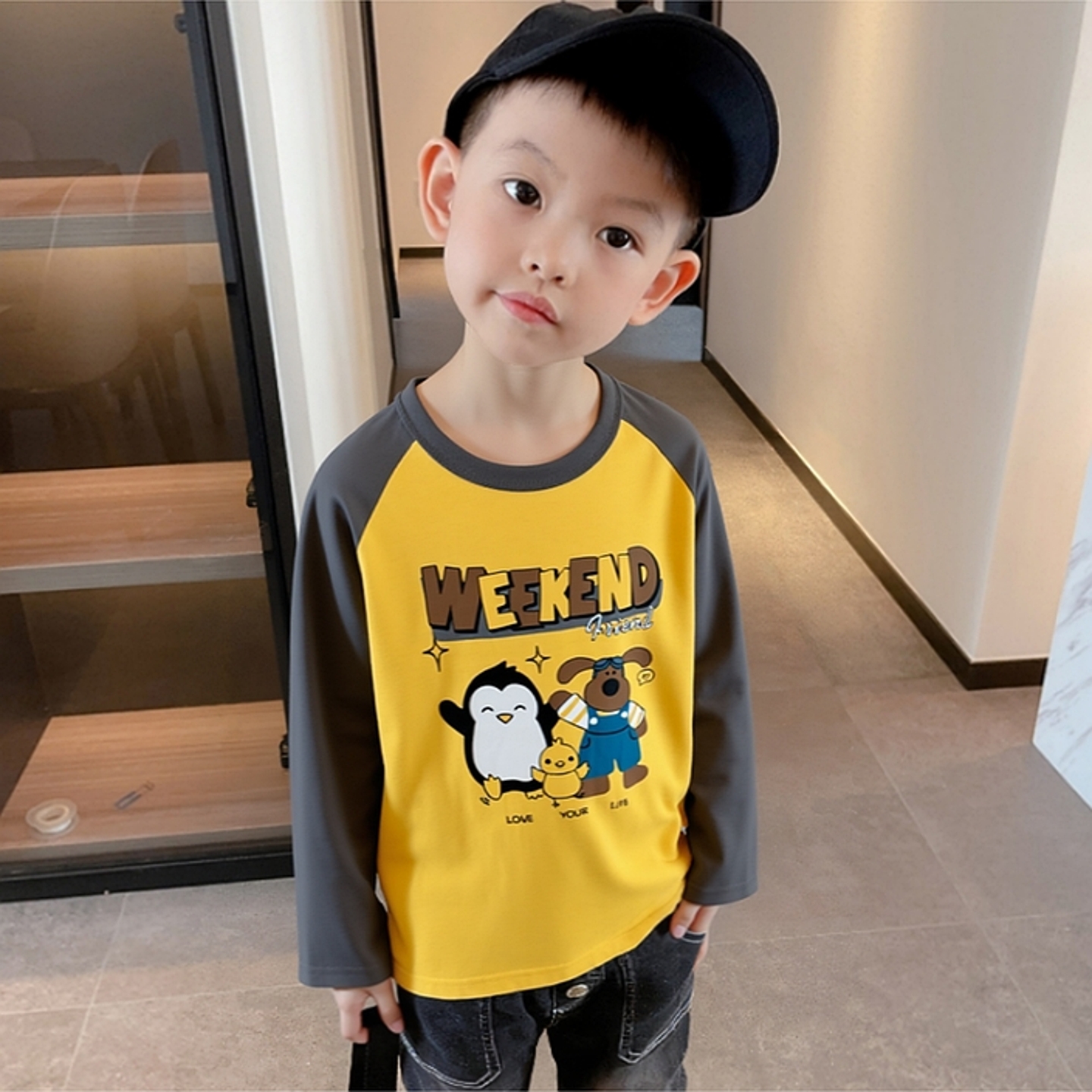 27kids品牌童装男儿打底衫宝宝纯棉印花长袖t恤 2025秋季新款衣服