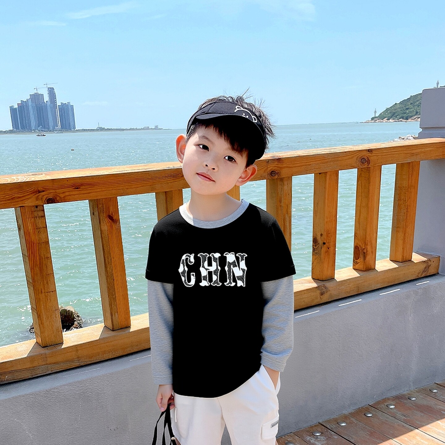 韩版童装男童春季打底衫儿童纯棉长袖t恤 27kids中小童假两件圆领