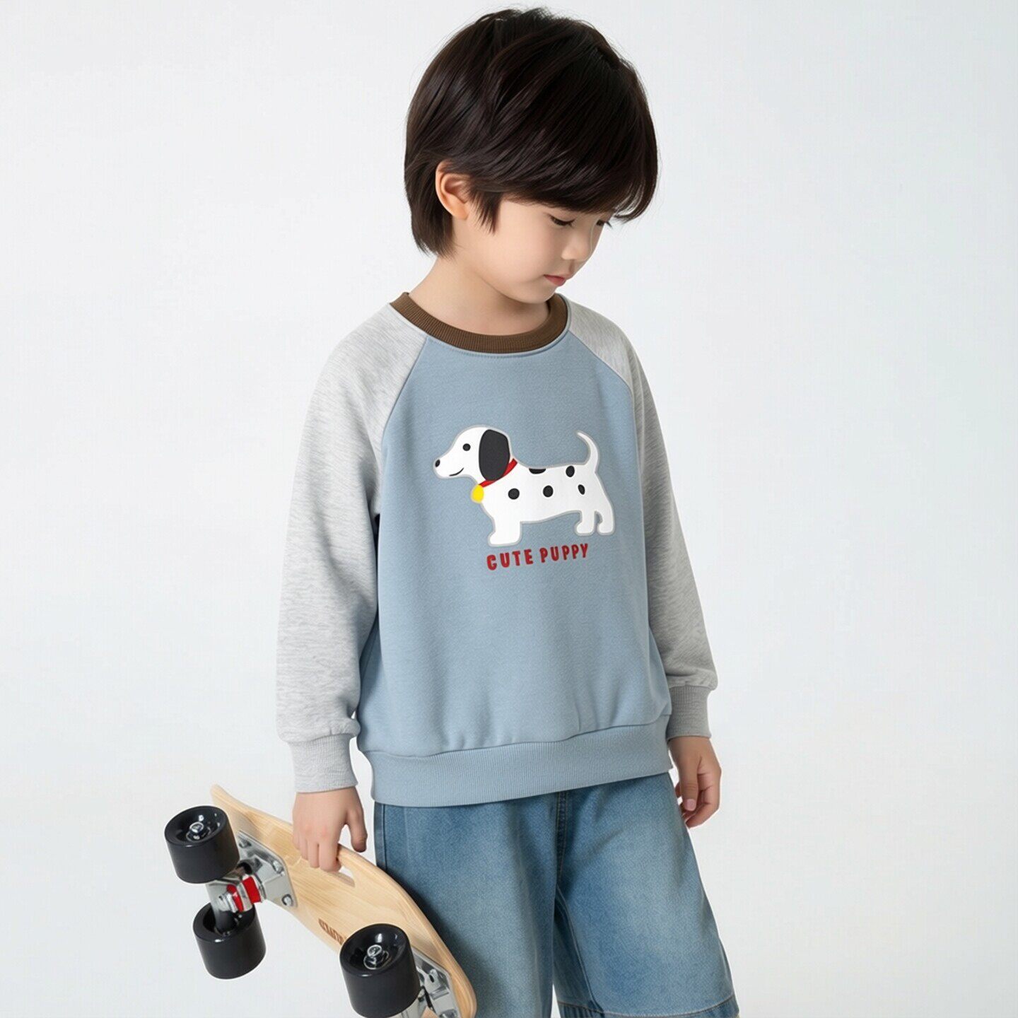 品牌外贸韩版男童长袖抓绒运动卫衣春季中小童帅气套头衫保暖上衣