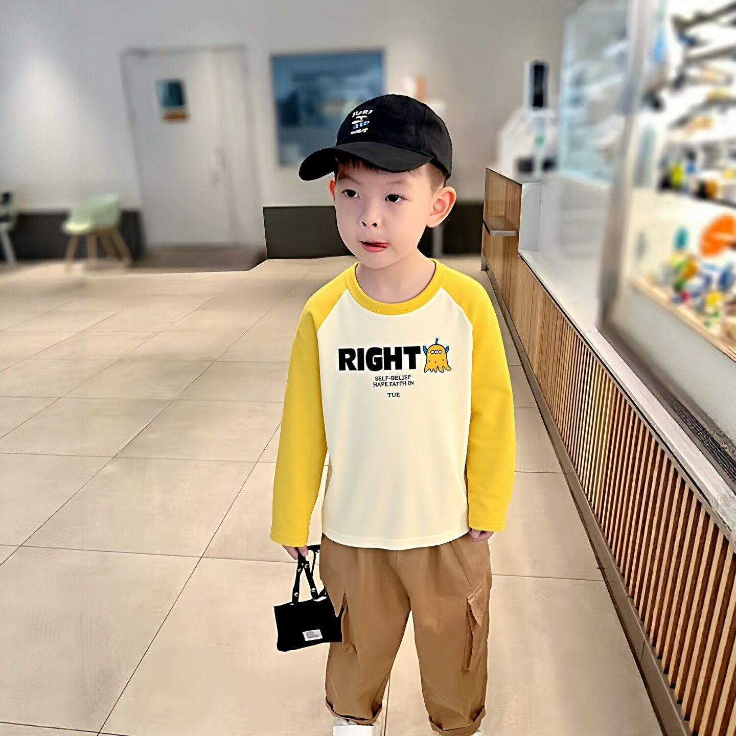 27kids儿童秋季纯棉打底衫T恤ins