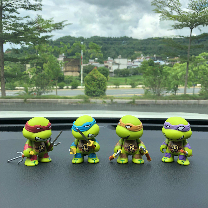 车上装饰品忍者神龟公仔模型玩具汽车摆件车载内饰车上仪表台手办
