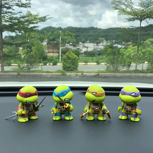 车上装饰品忍者神龟公仔模型玩具汽车摆件车载内饰车上仪表台手办