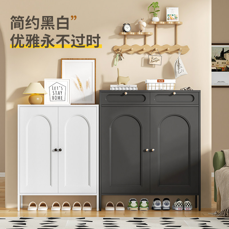 鞋柜钢制家用门口入户玄关柜简约隔断收纳柜储物柜一体靠墙铁艺柜