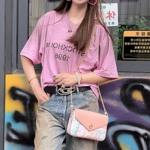 正确版！25SS经典款A家字母数字1996系列夏季做旧脏脏破坏短袖T恤