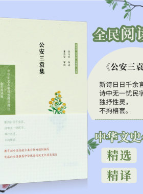 公安三袁集 中华文史名著精选精译精注：全民阅读版） 明代后期公安派作家袁宗道袁宏道袁中道 注释翻译导读 凤凰出版社官方旗舰店