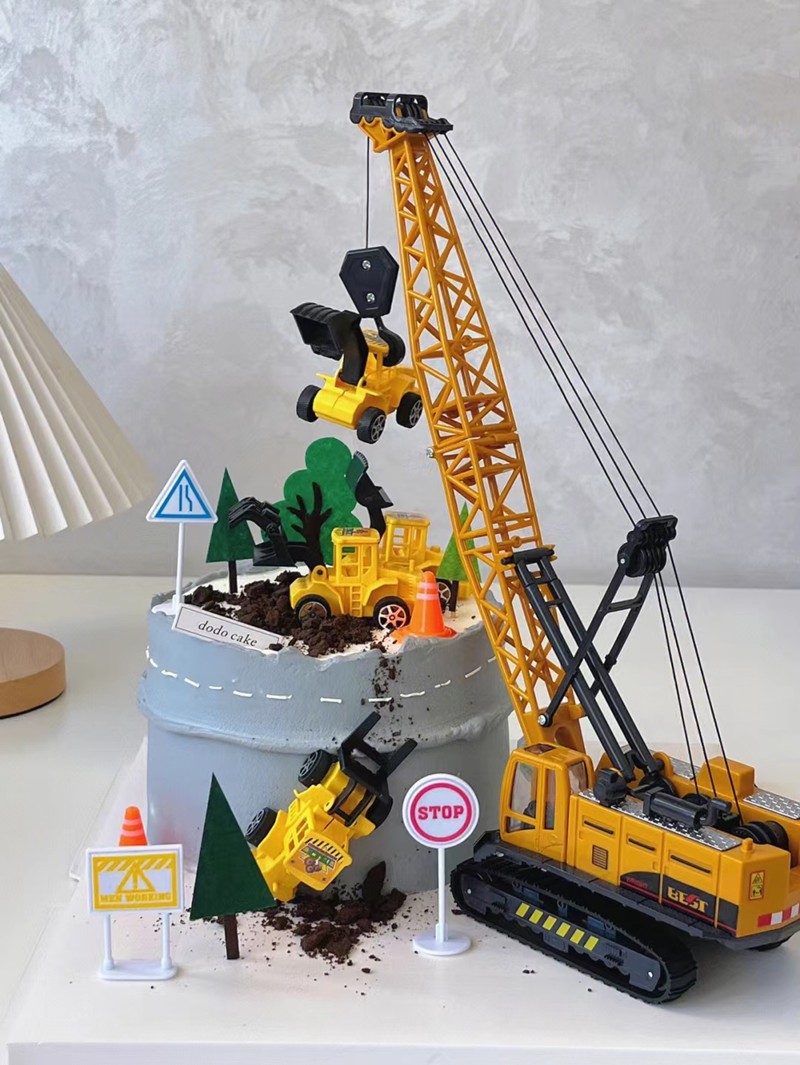 工程车吊装饰摆件插牌