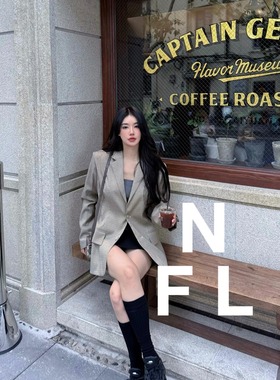 【NEW FOOLLAND】2024冬王炸W@1D0NE复古oversize千鸟格西装外套