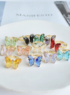 儿童蝴蝶戒指开口可调节女童手饰