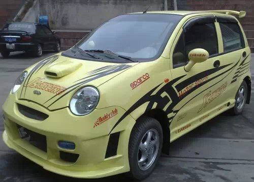 适用于奇瑞qq改装大包围qq3前后保险杠侧裙加装小尾翼