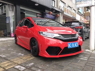 14-16飞度改装大小包围 15三代新飞度前保险杠中出后杠侧裙尾翼