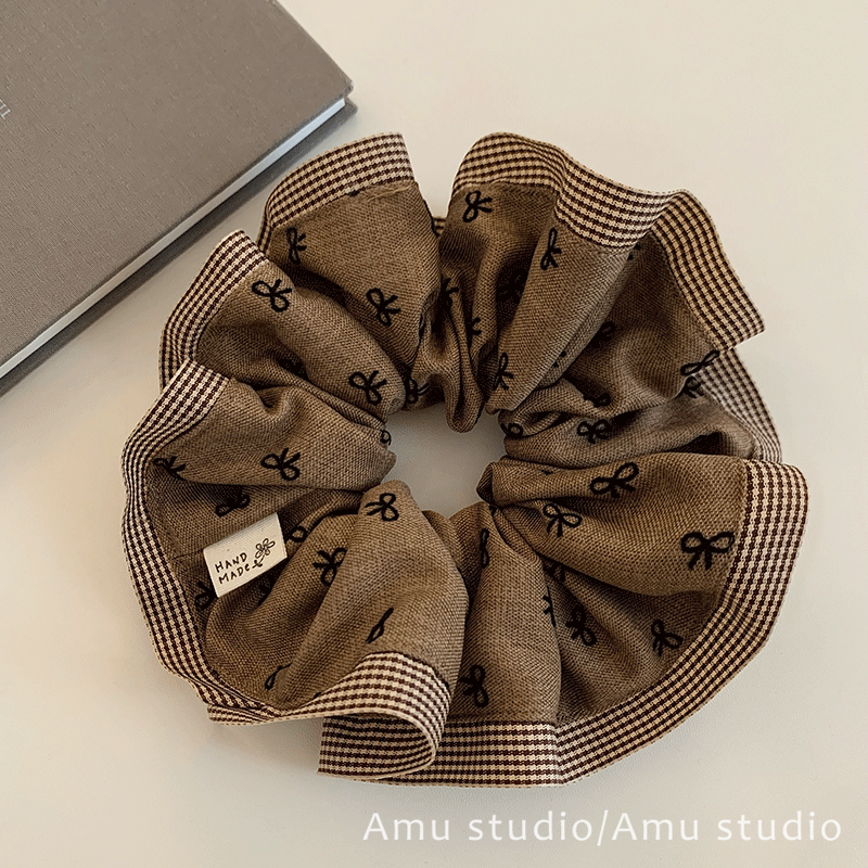 高级感蝴蝶结大肠发圈韩系少女丸子头皮筋扎头发头绳侧低马尾发绳